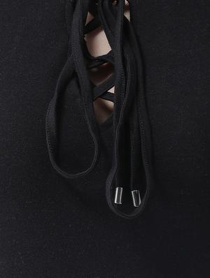 lace up neck maxi dress - 16960441 - Standard Image - 4