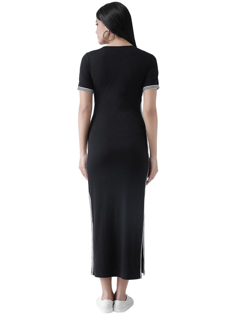 lace up neck maxi dress - 16960441 - Zoom Image - 3