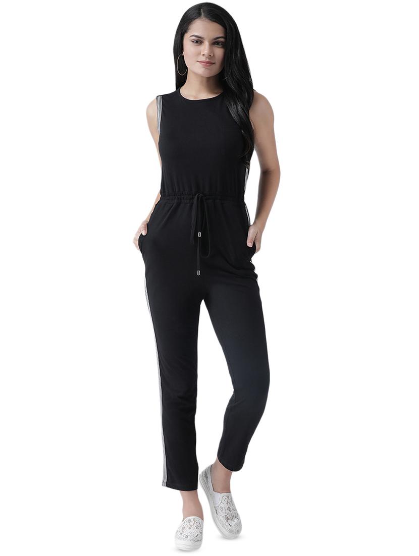 drawstring waist full leg jumpsuit - 16960443 - Zoom Image - 1