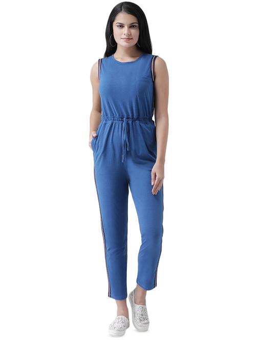 drawstring waist full leg jumpsuit - 16960444 - Standard Image - 1