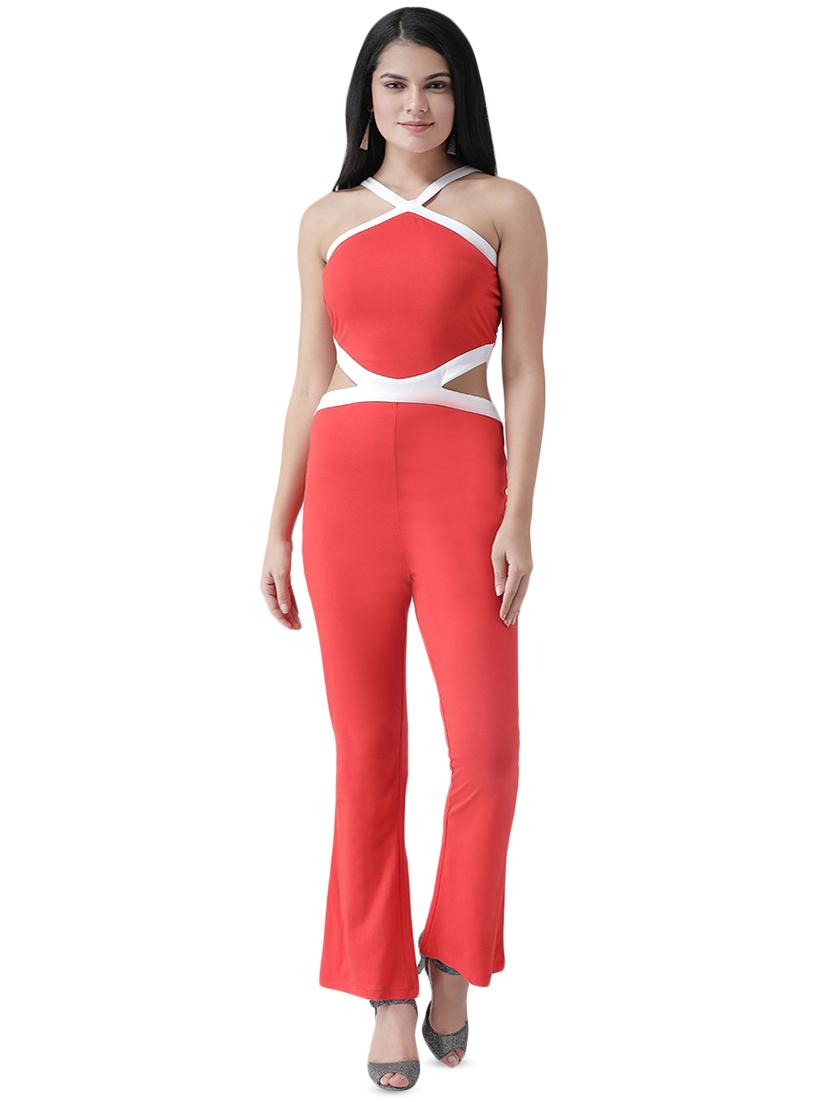 criss cross neck full leg jumpsuit - 16960446 - Zoom Image - 1