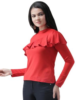 ruffle detail solid top - 16960447 - Standard Image - 2