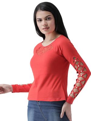 lace panel solid top - 16960456 - Standard Image - 2