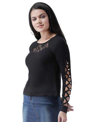 lace panel solid top - 16960457 - Standard Image - 2