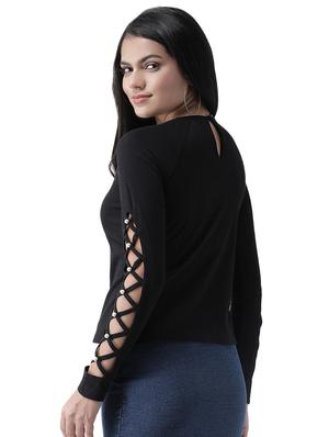 lace panel solid top - 16960457 - Standard Image - 3