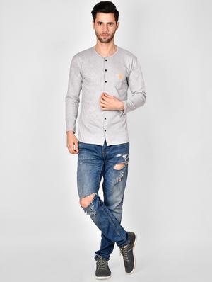 grey solid pocket t-shirt - 16960700 - Standard Image - 4