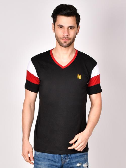 black color block t-shirt - 16960712 - Standard Image - 1