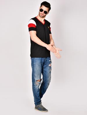black color block t-shirt - 16960712 - Standard Image - 4