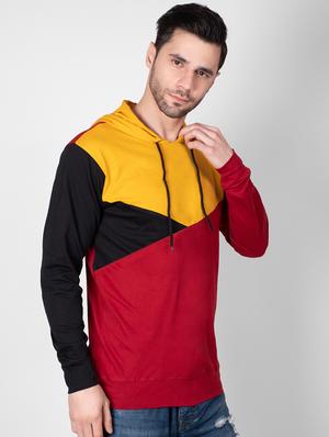 multi colorblock hooded t-shirt - 16960713 - Standard Image - 2