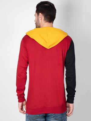 multi colorblock hooded t-shirt - 16960713 - Standard Image - 3