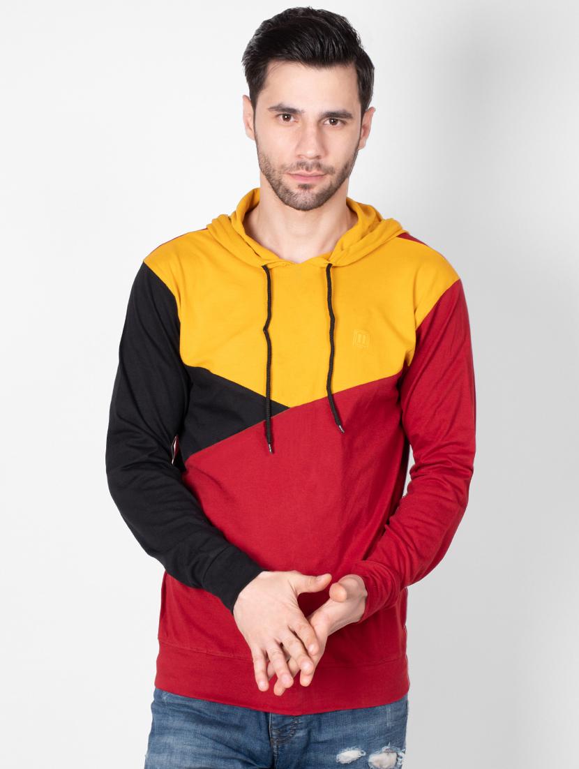 multi colorblock hooded t-shirt - 16960713 - Zoom Image - 1