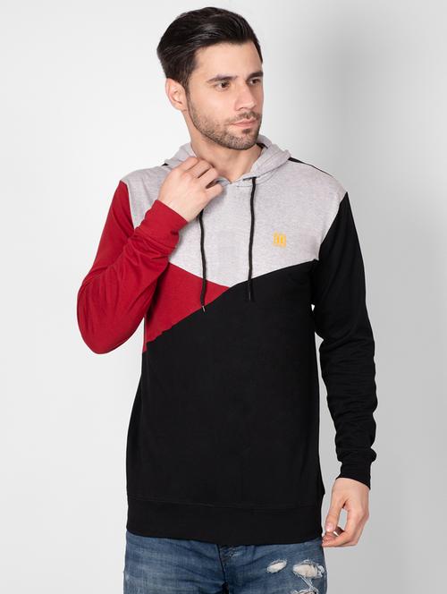 multi colorblock hooded t-shirt - 16960714 - Standard Image - 1