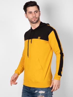 yellow color block taped t-shirt - 16960717 - Standard Image - 2