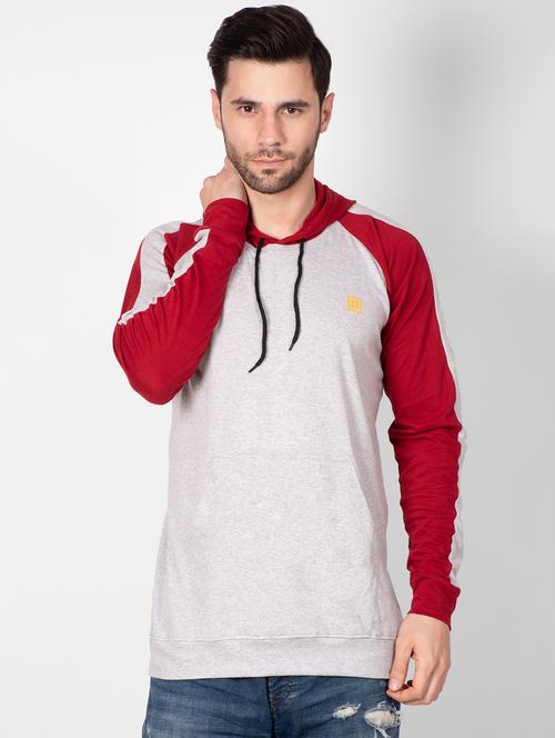 grey color block raglan t-shirt - 16960718 - Standard Image - 1