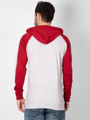 grey color block raglan t-shirt - 16960718 - Standard Image - 3