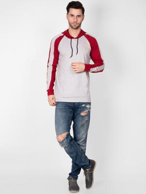 grey color block raglan t-shirt - 16960718 - Standard Image - 4