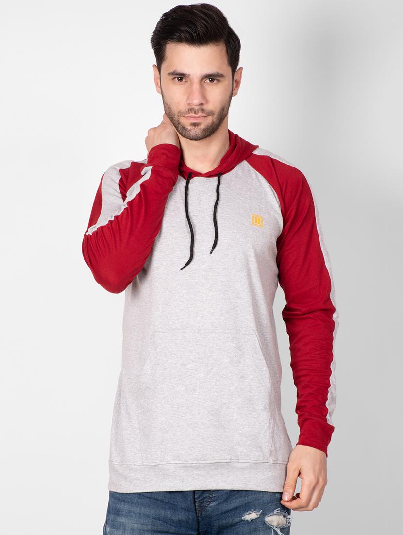 grey color block raglan t-shirt - 16960718 - Zoom Image - 1