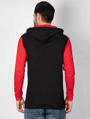 black color block hooded t-shirt - 16960722 - Standard Image - 4
