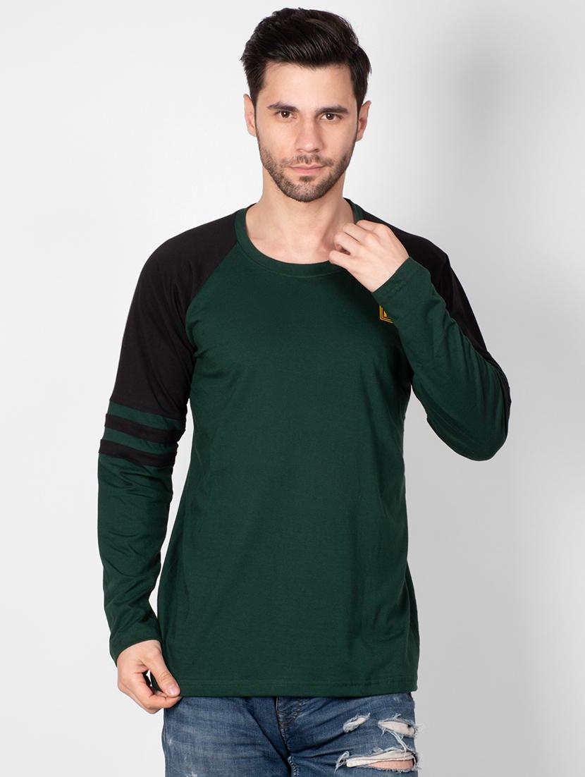 green color block raglan t-shirt - 16960733 - Zoom Image - 1