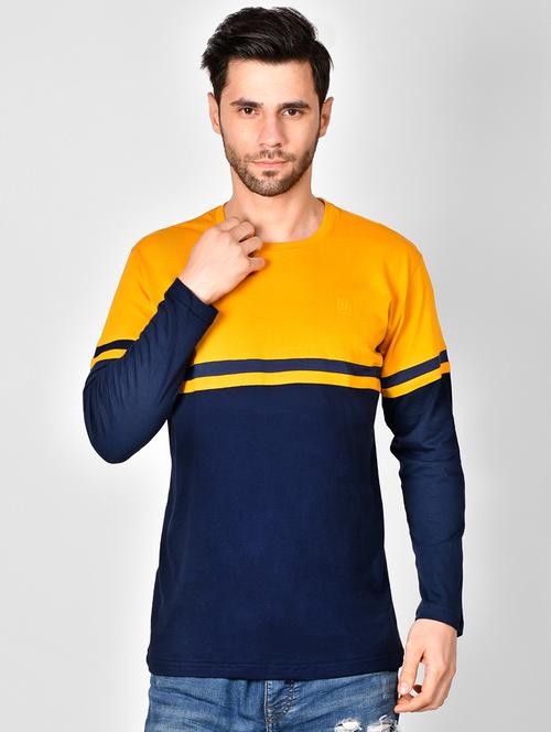 yellow color block t-shirt - 16960734 - Standard Image - 1