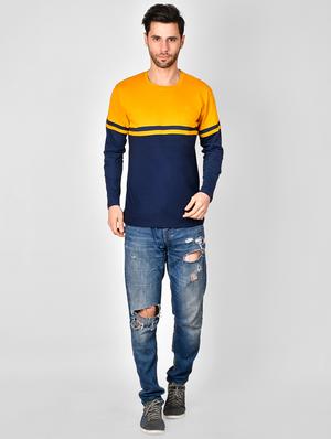 yellow color block t-shirt - 16960734 - Standard Image - 4