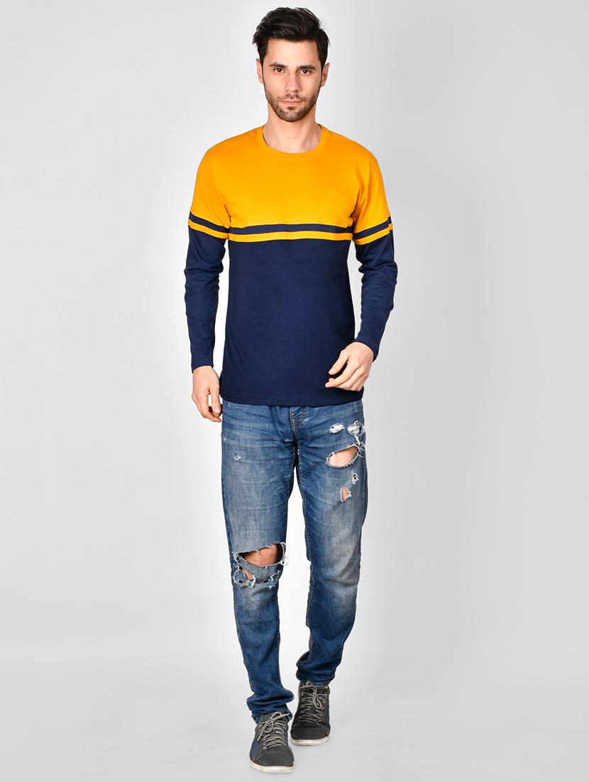 yellow color block t-shirt - 16960734 - Zoom Image - 4