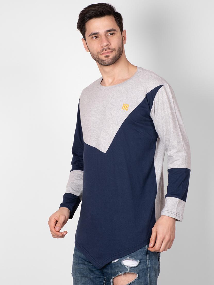 blue color block t-shirt - 16960735 - Zoom Image - 2