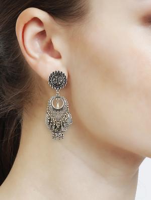 silver drop earring - 16961550 - Standard Image - 4