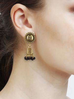 gold metal jhumka earring - 16961551 - Standard Image - 4
