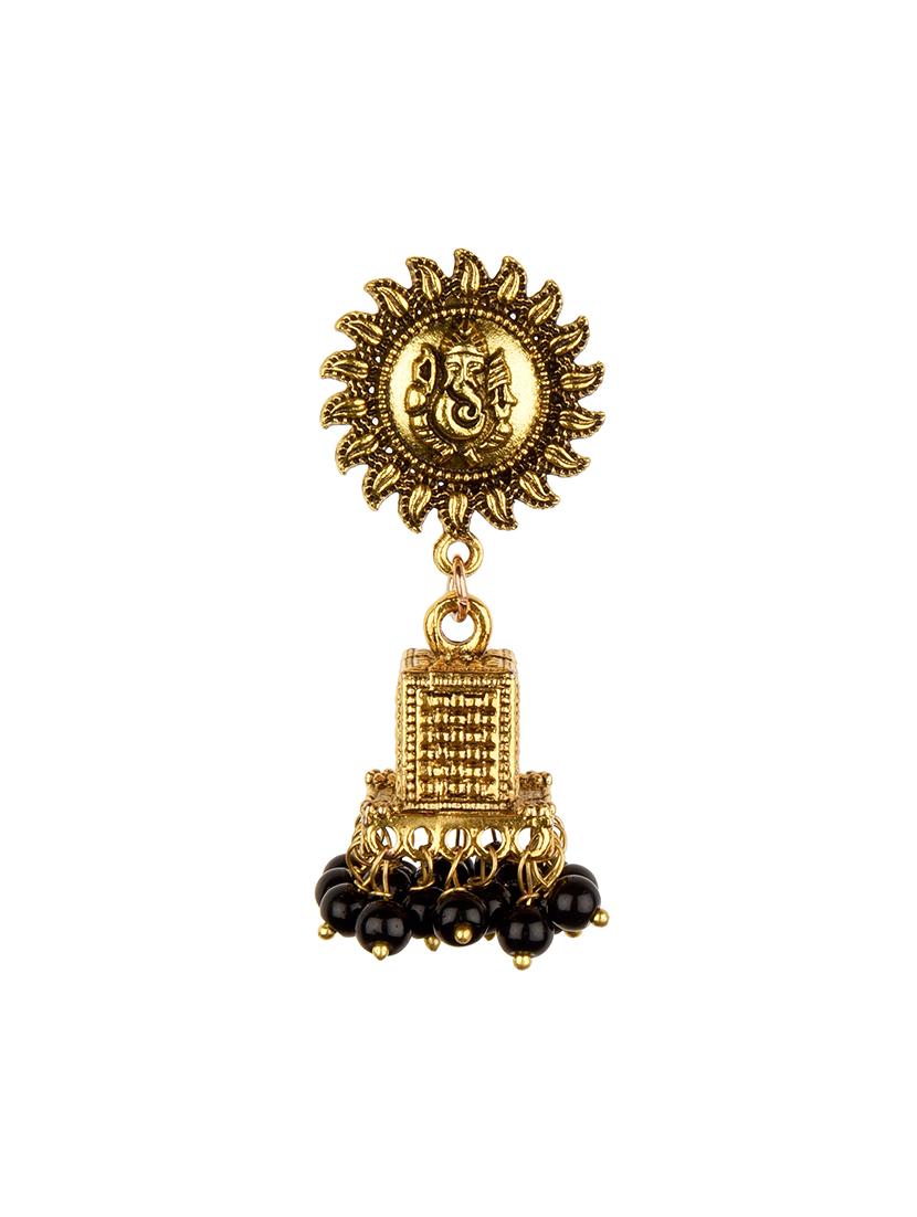 gold metal jhumka earring - 16961551 - Zoom Image - 2