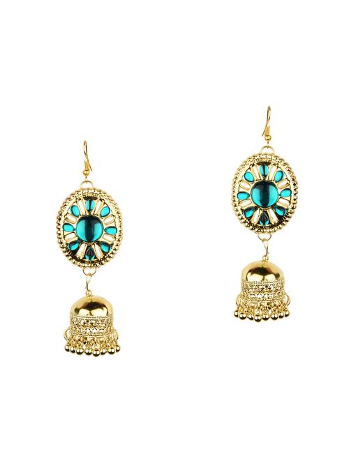 gold metal jhumka earring - 16961577 - Standard Image - 1