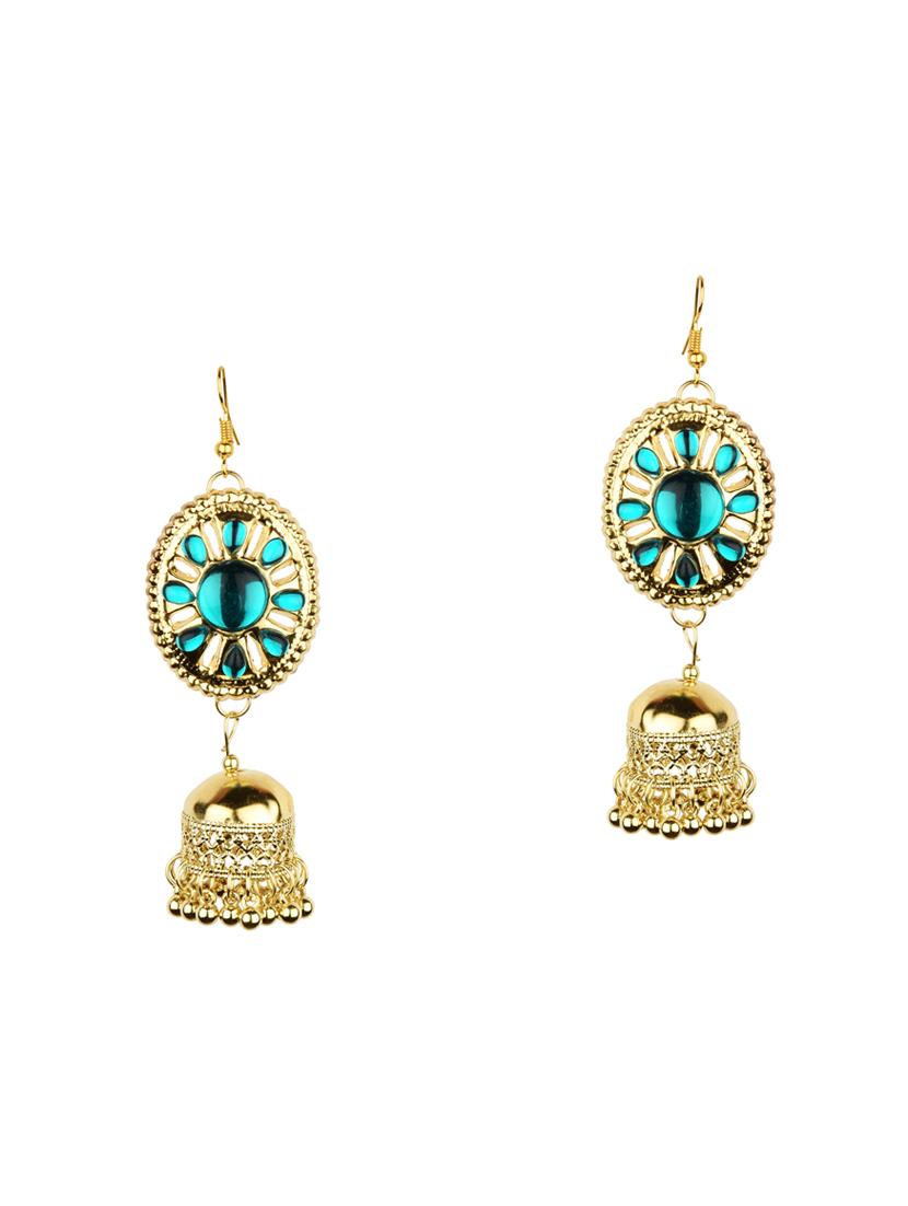 gold metal jhumka earring - 16961577 - Zoom Image - 1