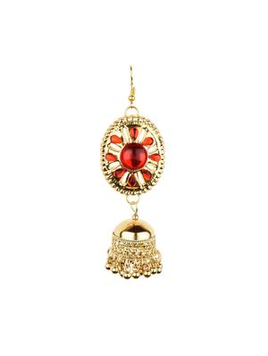 red metal jhumka earring - 16961579 - Standard Image - 2