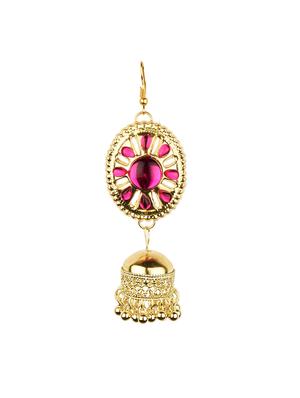 pink metal jhumka earring - 16961598 - Standard Image - 2