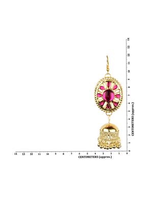 pink metal jhumka earring - 16961598 - Standard Image - 3