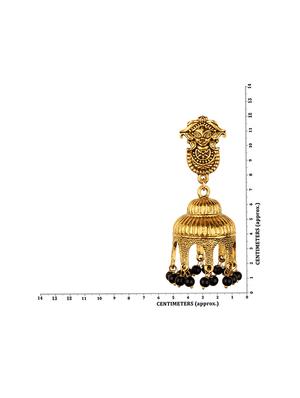 gold metal jhumka earring - 16961627 - Standard Image - 3