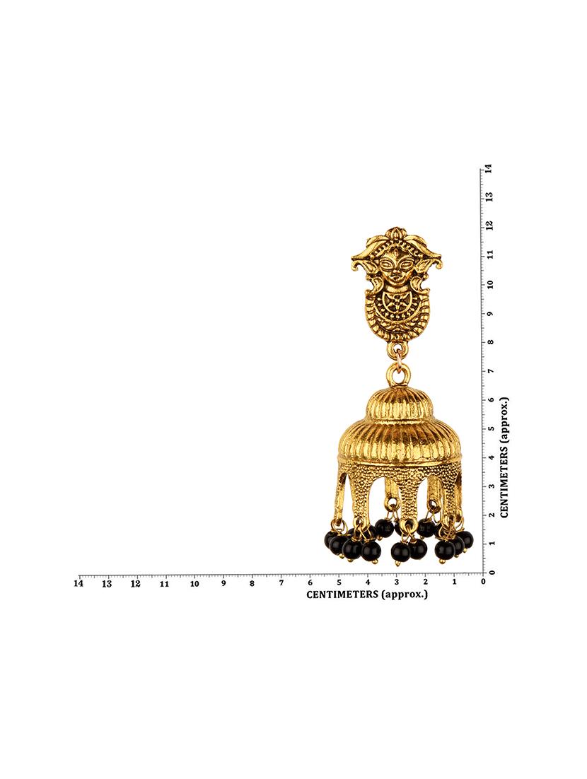 gold metal jhumka earring - 16961627 - Zoom Image - 3