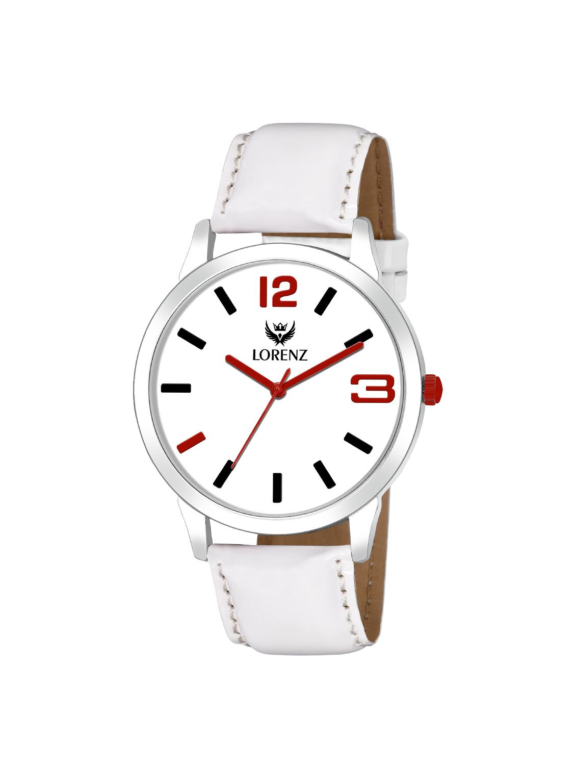 lorenz casual white dial & strap analog watch for men | watch for boys- mk-3045k - 16961649 - Zoom Image - 1