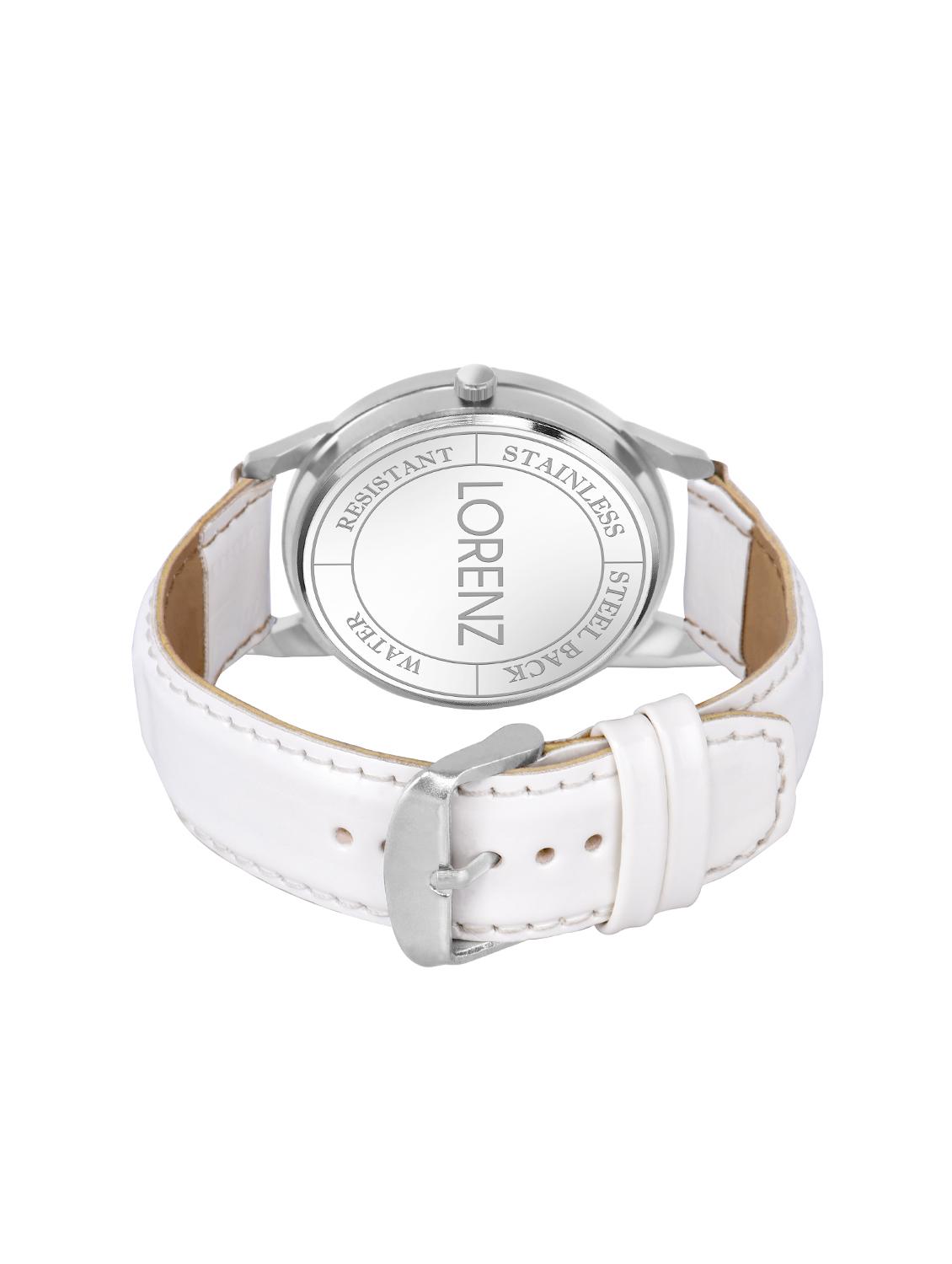 lorenz casual white dial & strap analog watch for men | watch for boys- mk-3045k - 16961649 - Zoom Image - 3