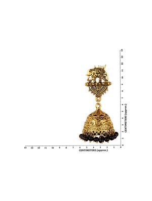black metal jhumka earring - 16961666 - Standard Image - 3