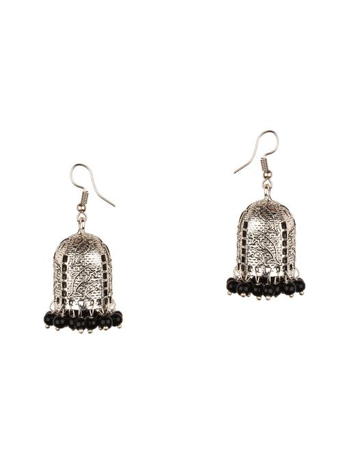 black silver jhumka earring - 16961667 - Standard Image - 1
