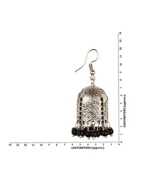 black silver jhumka earring - 16961667 - Standard Image - 3