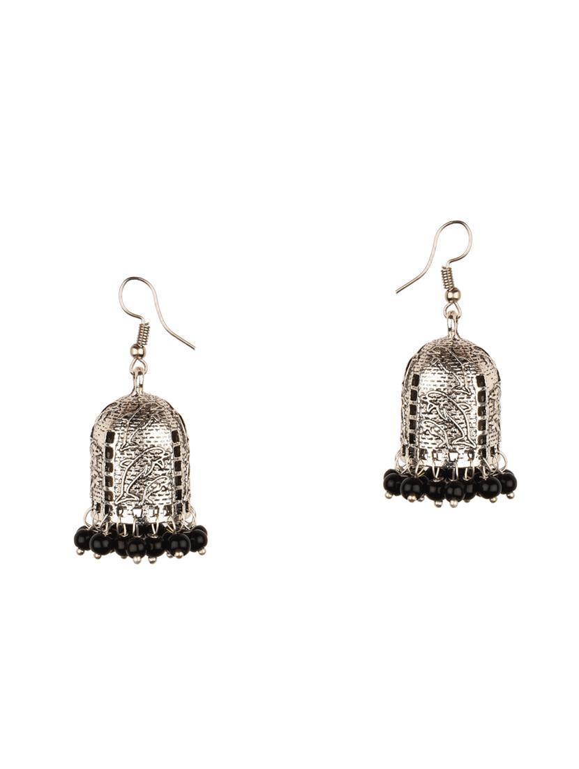 black silver jhumka earring - 16961667 - Zoom Image - 1