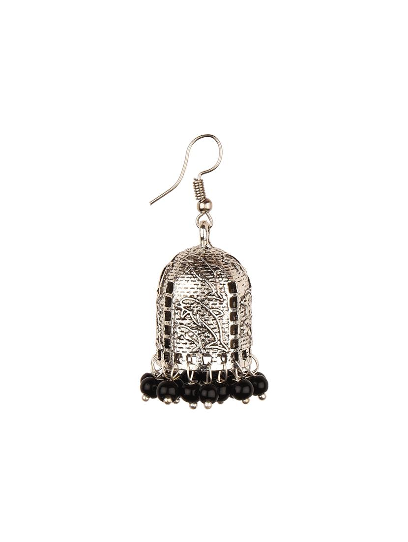 black silver jhumka earring - 16961667 - Zoom Image - 2