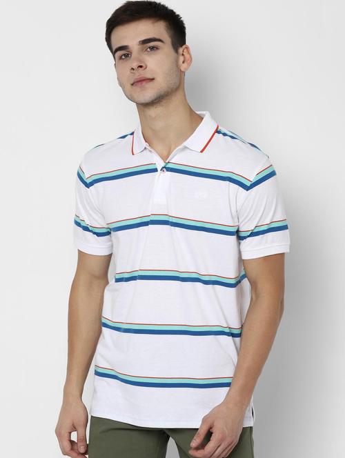 white striped polo t-shirt - 16961704 - Standard Image - 1