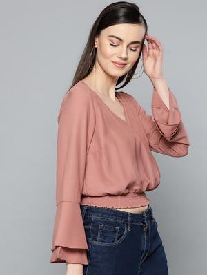 bell sleeved blouson top - 16962210 - Standard Image - 2