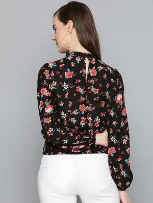 bishop sleeved floral blouson top - 16962221 - Standard Image - 3