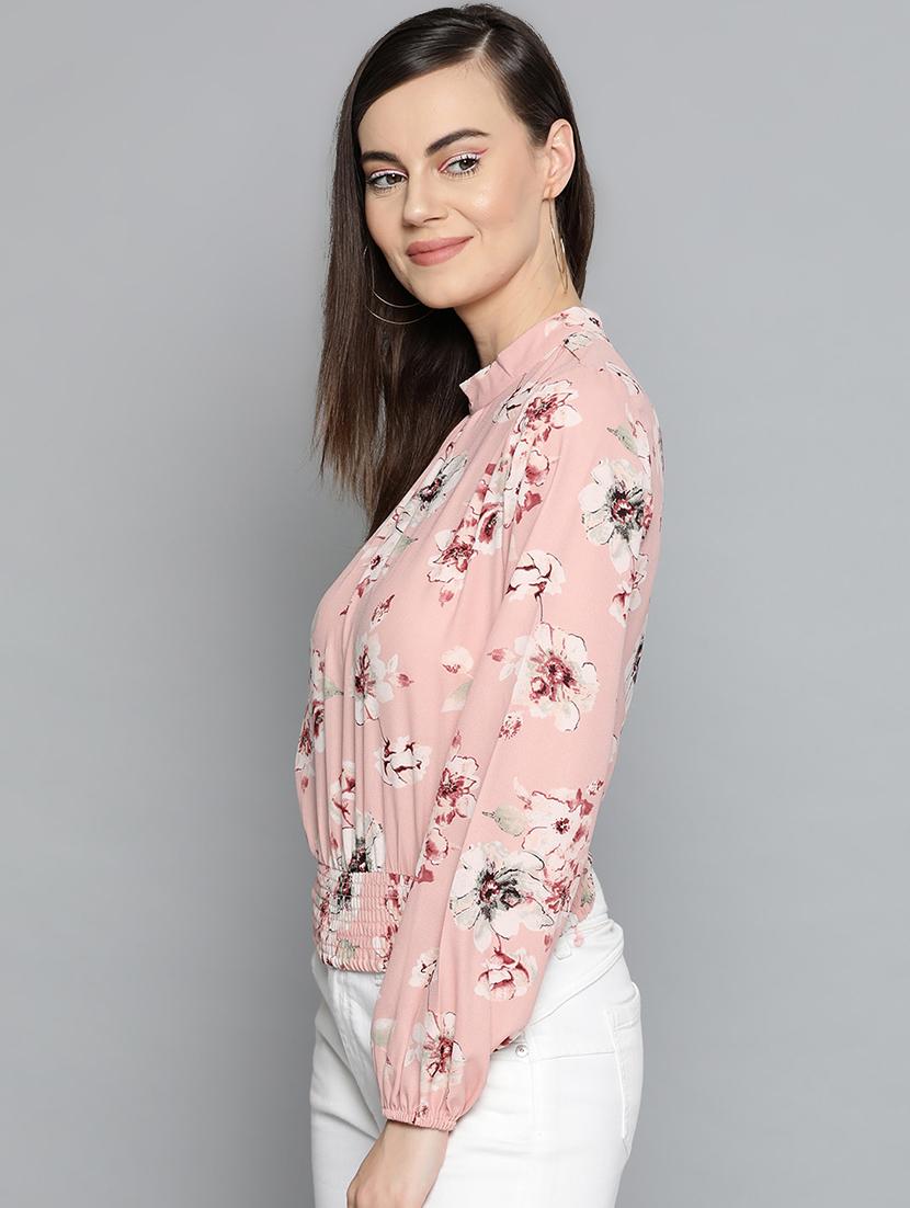 bishop sleeved striped blouson top - 16962223 - Zoom Image - 2