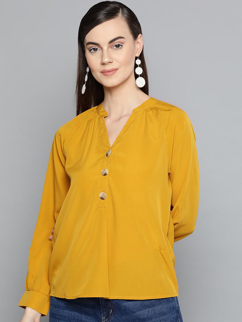 mandarin neck solid top - 16962231 - Zoom Image - 1