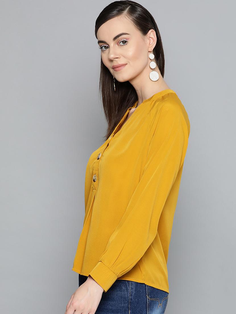 mandarin neck solid top - 16962231 - Zoom Image - 2